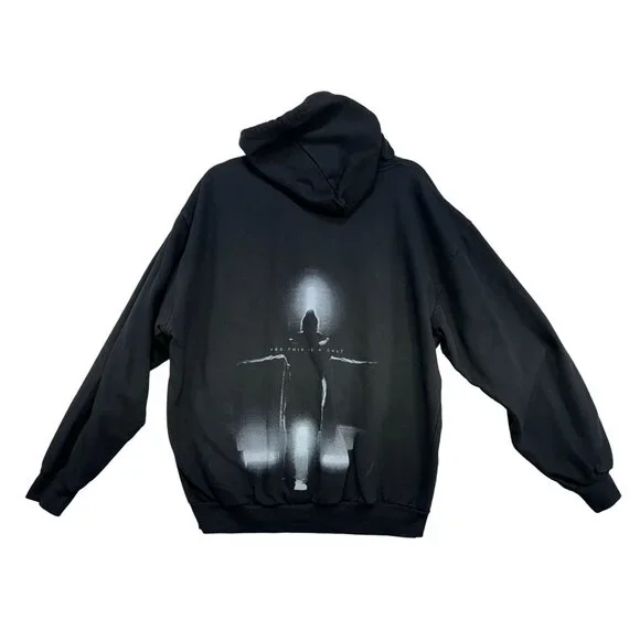 Tultex Black Hoodie Yes This Is A Cult Size Large Black Zip-Up - Picture 7 of 12